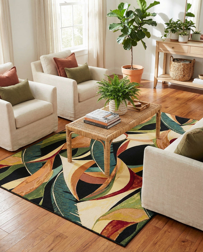 Seaside Blooms Collection Area Rug -  Tivoli Rectangle Multi  lifestyle 40