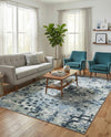 Aegean Elegance Washables Collection Area Rug -  Andros Rectangle Gray Navy Green  lifestyle 10