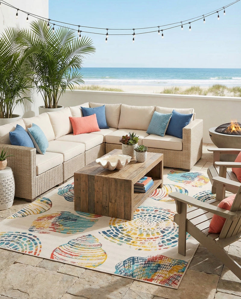 Seaside Haven Rugs Collection Area Rug -  Saltwater Rectangle Multi  lifestyle 45
