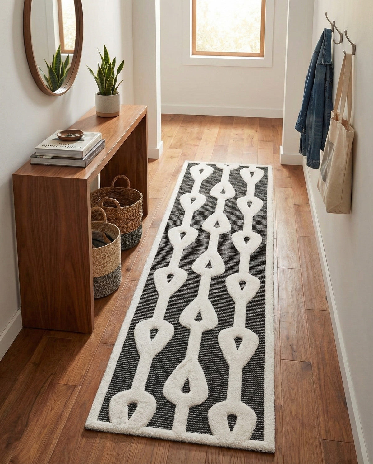 Monochrome Collection Area Rug -  Marble Runner Gray  lifestyle 108