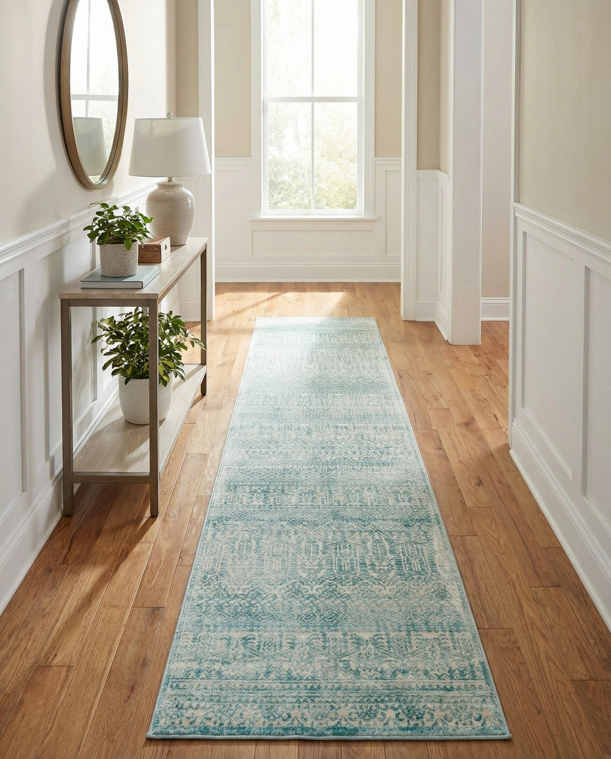 Metro Heights Collection Area Rug -  Chelsea Runner Teal  lifestyle 139