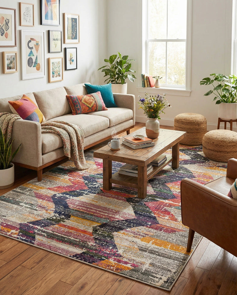 Colorburst Oasis Collection Area Rug -  Mirage Rectangle Multi  lifestyle 15