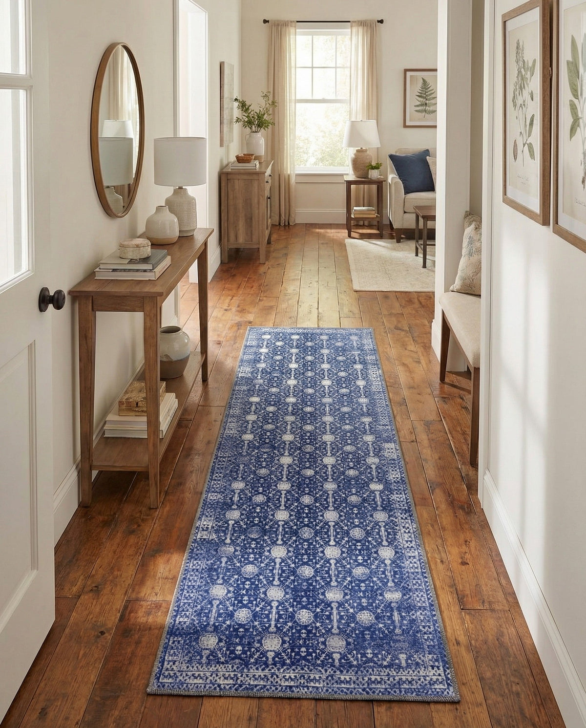 Heritage Elegance Collection Area Rug -  Chatsworth Runner Navy Blue  lifestyle 110