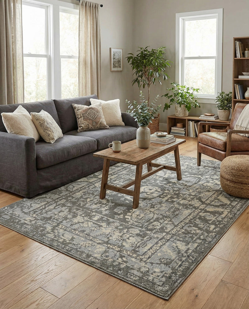 Horizon Collection Area Rug -  Zenith Rectangle Gray  lifestyle 66