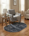 Sahara Essence Collection Area Rug - Oasis (Black) Oval Black  lifestyle 79