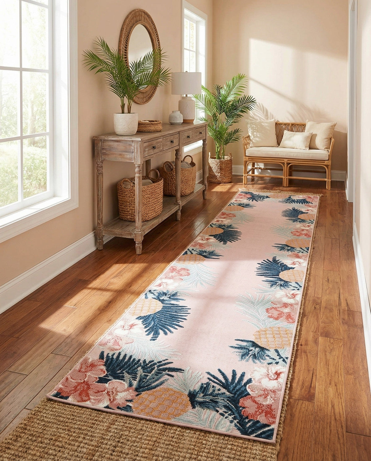 Seaside Blooms Collection Area Rug - Haven Runner Pink  lifestyle 46