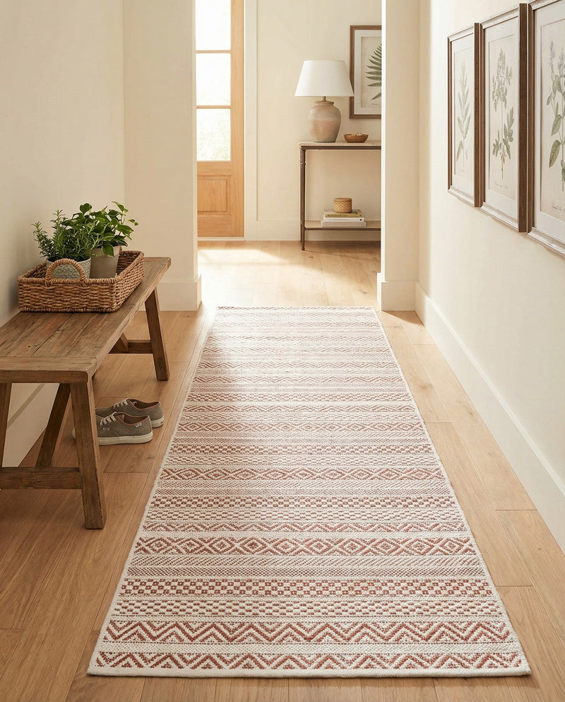 Seaside Stripes Collection Area Rug -  Boardwalk (Red) Runner Red  lifestyle 72