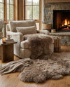Arctic Lambskin Luxe Collection Area Rug - Tundra Rectangle Beige  lifestyle 45