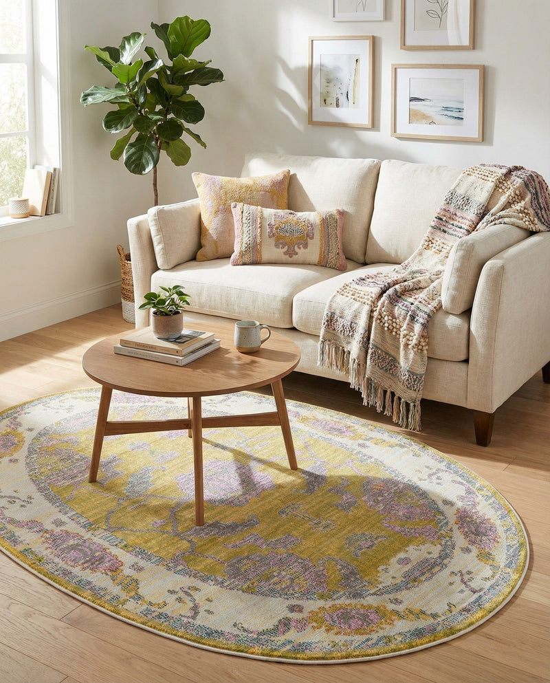 Arcadia Rugs Collection Area Rug - Eden (Green) Oval Green  lifestyle 65