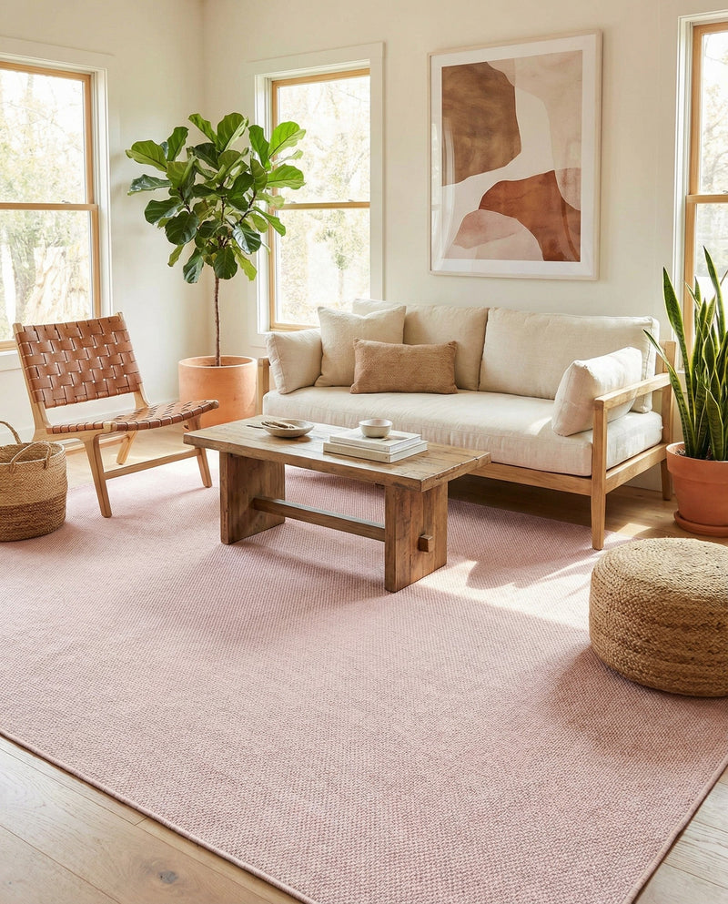 Seaside Serenity Collection Area Rug - Veranda (Whisper Pink) Rectangle Whisper Pink  lifestyle 5