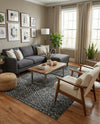 Marrakesh Lattice Collection Area Rug - Casablanca (Charcoal Gray) Rectangle Charcoal Gray  lifestyle 15