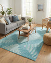 Seychelles Stripes Collection Area Rug - Mahe (Light Blue) Rectangle Light Blue  lifestyle 13