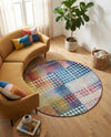 Urban Terrace Collection Area Rug -  Atrium Round Multi  lifestyle 65