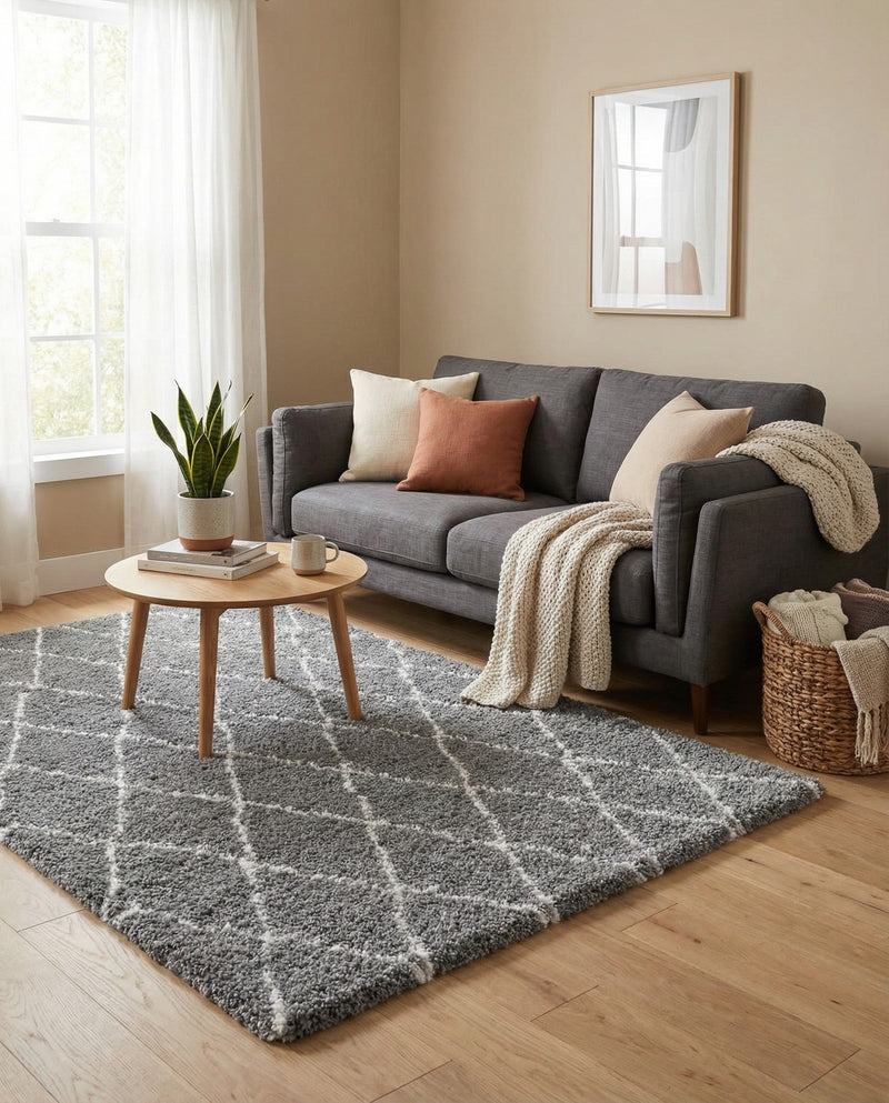Casablanca Comfort Collection Area Rug -  Tangier Rectangle Gray  lifestyle 22
