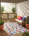 Bahama Breeze Outdoor Collection Area Rug - Nassau Rectangle Blue  lifestyle 11