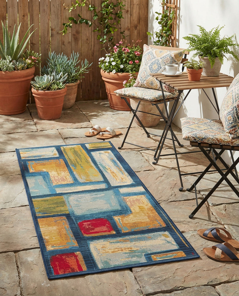 Urban Terrace Collection Area Rug -  Portico Runner Multi  lifestyle 70