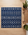 Mediterranean Lattice Collection Area Rug - Santorini (Navy Blue) Square Navy Blue  lifestyle 86