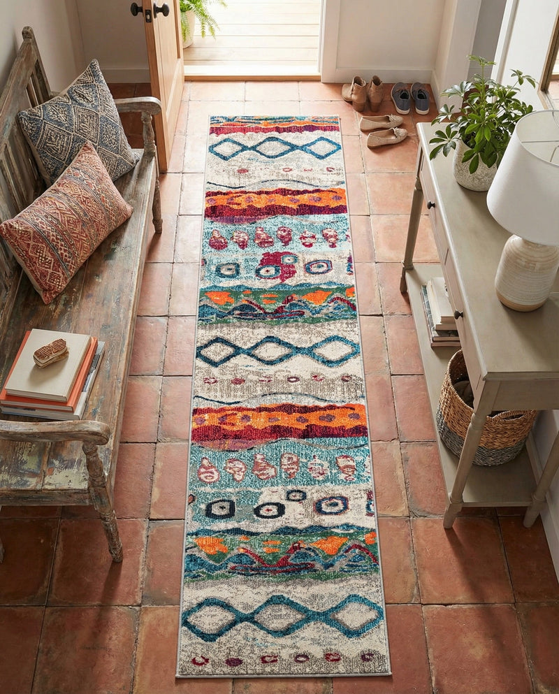 Colorburst Oasis Collection Area Rug -  Lagoon Runner Multi  lifestyle 44