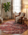 Sahara Essence Collection Area Rug - Oasis (Rust Red) Octagon Rust Red  lifestyle 46