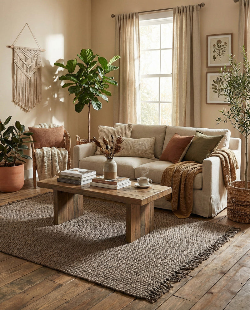 Savannah Jute Collection Area Rug - Seashore Rectangle Gray  lifestyle 50