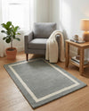 Savannah Borders Wool Collection Area Rug - Chatham Rectangle Earl Gray  lifestyle 63