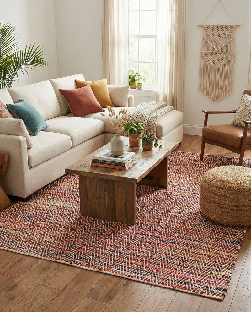Zigzag Marina Collection Area Rug - HarborStripes Rectangle Multi  lifestyle 21