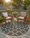 Savannah Pergola Collection Area Rug - Arbor (Black) Round Black  lifestyle 75