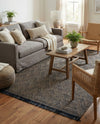 Woven Seaside Jute Collection Area Rug - Oia Rectangle Navy Blue and White  lifestyle 53