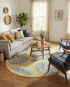 Arcadia Rugs Collection Area Rug -  Atlantis (Yellow) Oval Yellow  lifestyle 32