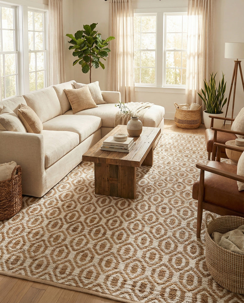 Osian Looms Collection Area Rug - Colaba Rectangle White  lifestyle 8