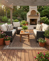 Terrace Fringe Collection Area Rug - Veranda (Brown) Rectangle Brown  lifestyle 19