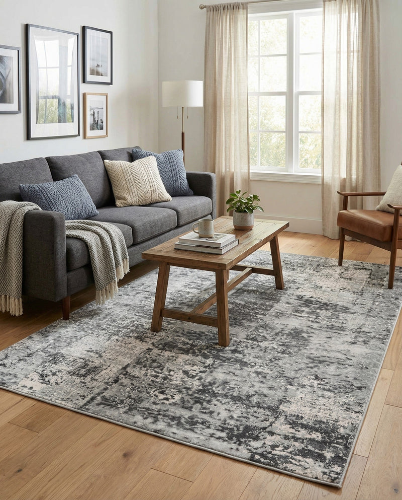 Bloomsbury Elegance Collection Area Rug -  Belgravia Rectangle Gray  lifestyle 64