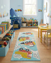 Wonder Tykes Collection Area Rug -  Labyrinth Runner Teal  lifestyle 37