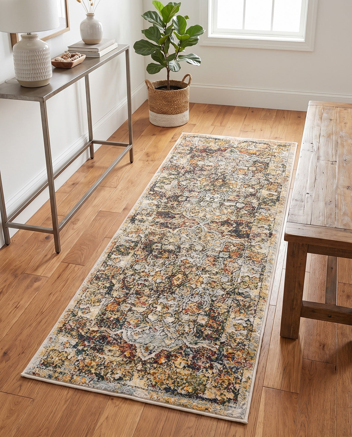 Savannah Soiree Collection Area Rug -  Everglade (Ivory) Runner Ivory  lifestyle 121