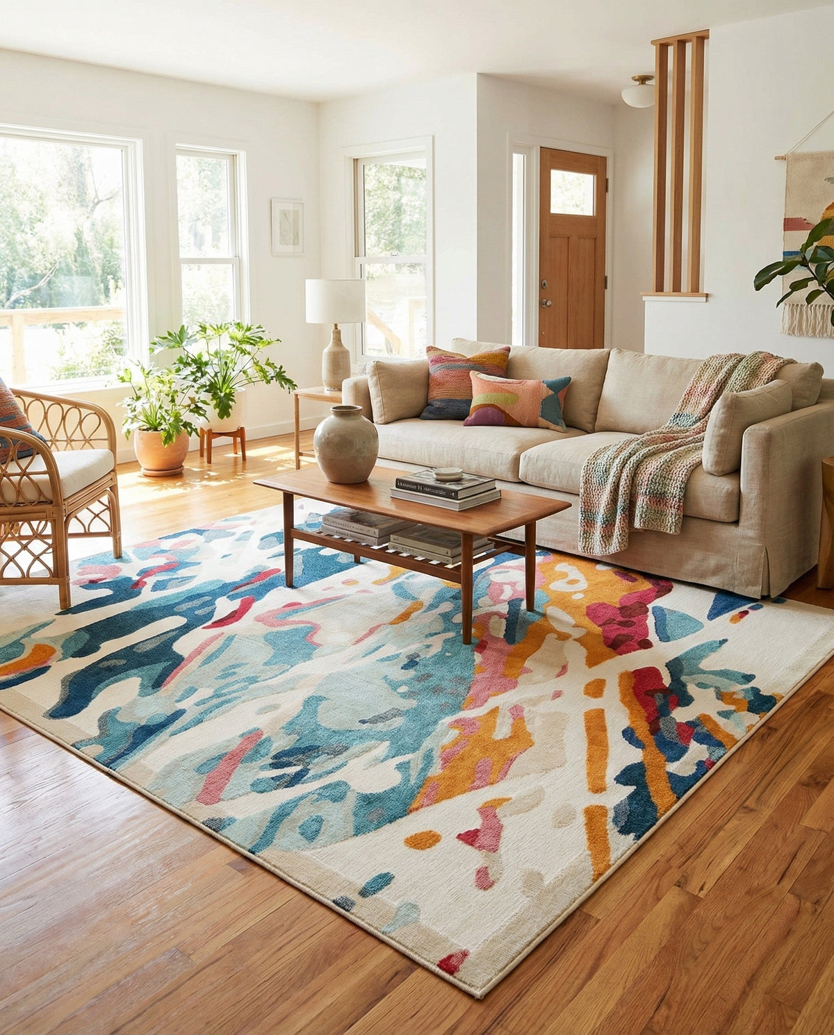 Outdoor Marrakesh Collection Area Rug -  Meknes Square Multi  lifestyle 89