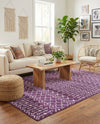 Marrakech Lattice Collection Area Rug - Medina (Violet) Rectangle Violet  lifestyle 8