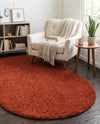 Plush Oasis Collection Area Rug - Serenity (Terracotta) Oval Terracotta  lifestyle 39