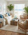 Coastal Haven Striped Jute Collection Area Rug - Marina Rectangle Pink and Gray  lifestyle 15