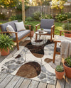 Urban Terrace Collection Area Rug -  Garden Rectangle Brown and White  lifestyle 17