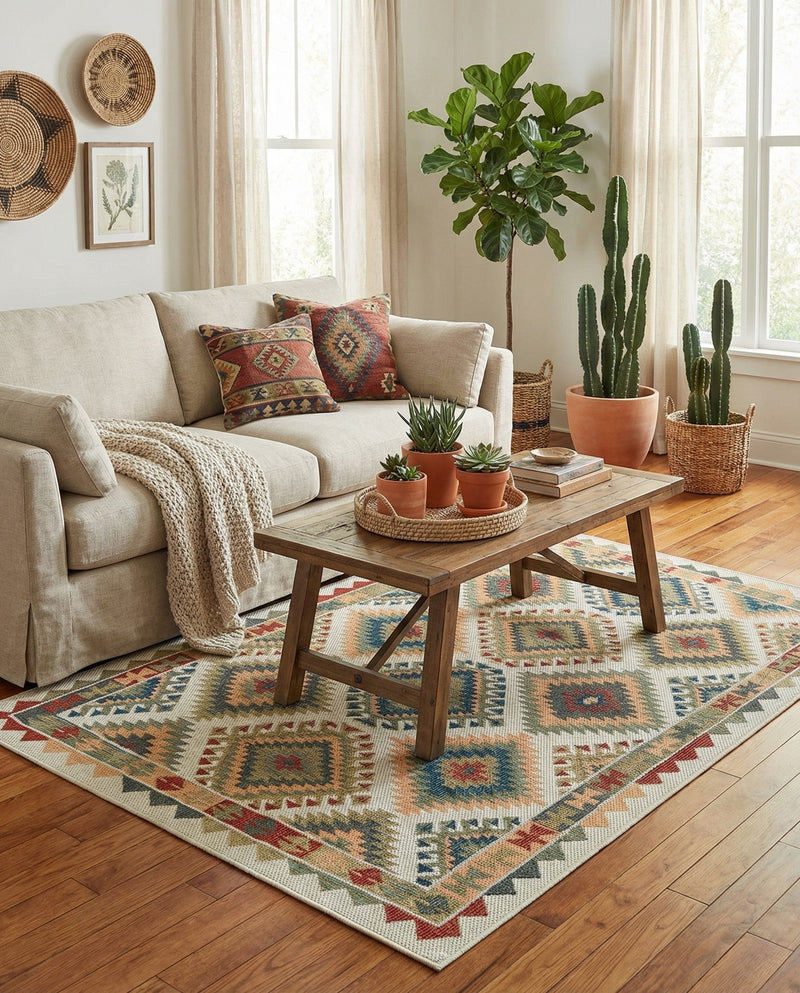 Coastal Terrace Collection Area Rug -  Sandbar Rectangle Ivory  lifestyle 18