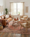 Savannah Threads Collection Area Rug -  Chihuahuan Square Red  lifestyle 29