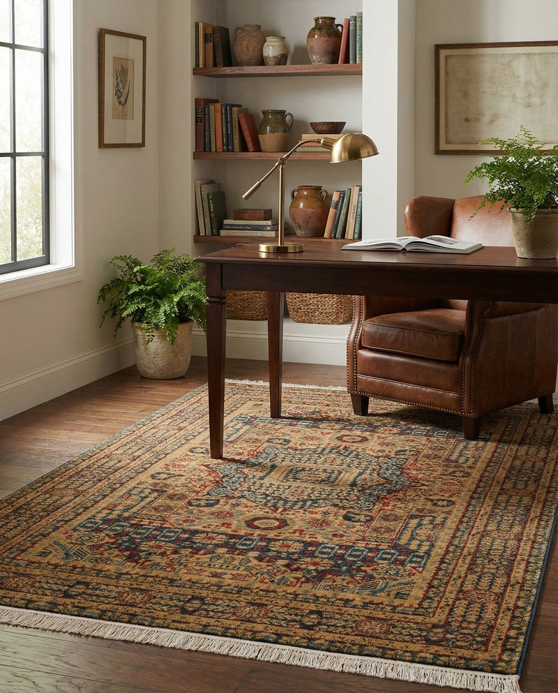 Ottoman Elegance Collection Area Rug - Sultan Rectangle Blue  lifestyle 18