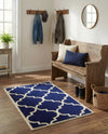 Lattice Gardens Collection Area Rug -  Espaliera Rectangle Navy Blue  lifestyle 21
