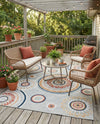 Seaside Blooms Collection Area Rug -  Eden Rectangle Gray  lifestyle 59