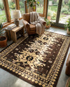 Tabriz Tapestries Collection Area Rug - Azerbaijan (Brown) Rectangle Brown  lifestyle 9