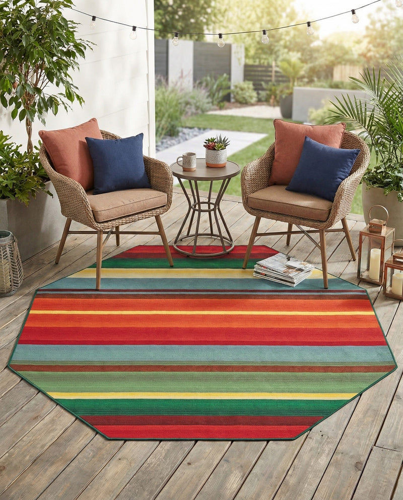 Urban Terrace Collection Area Rug -  Canopy Octagon Multi  lifestyle 41