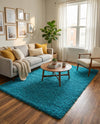 Plush Oasis Collection Area Rug - Serenity (Turquoise) Rectangle Turquoise  lifestyle 10