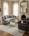 Hollywood Luxe Collection Area Rug - Sunset (White Silver) Rectangle White Silver  lifestyle 5