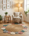 Woven Seaside Jute Collection Area Rug - Sienna Round Multi  lifestyle 24