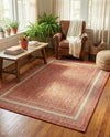 Terrace Fringe Collection Area Rug - Veranda (Rust Red) Rectangle Rust Red  lifestyle 6
